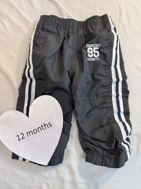 OshKosh B'gosh  - Pull on lined track pants. Size 12 months